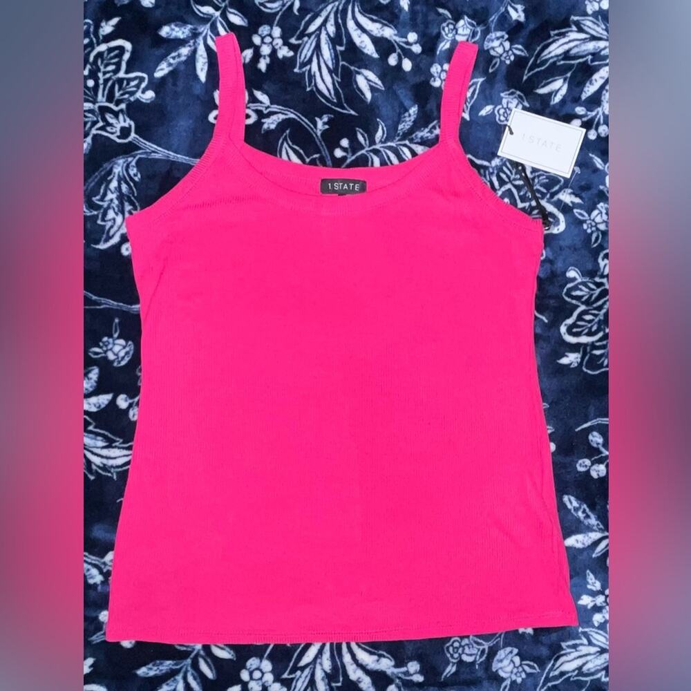 NWT! 1.STATE Rib Jersey Scoop Neck Tank 16-19” P2P - Picture 3 of 7